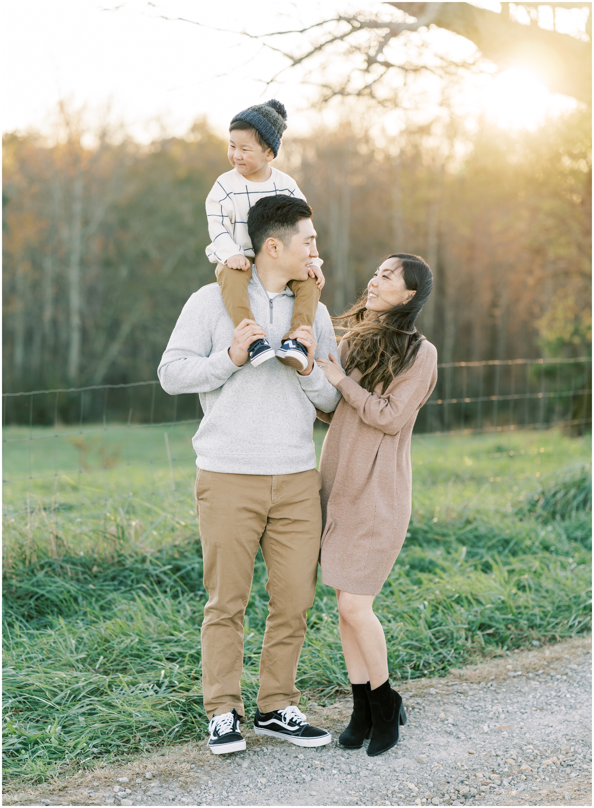 natural and sunset outdoor family photos in cumming ga