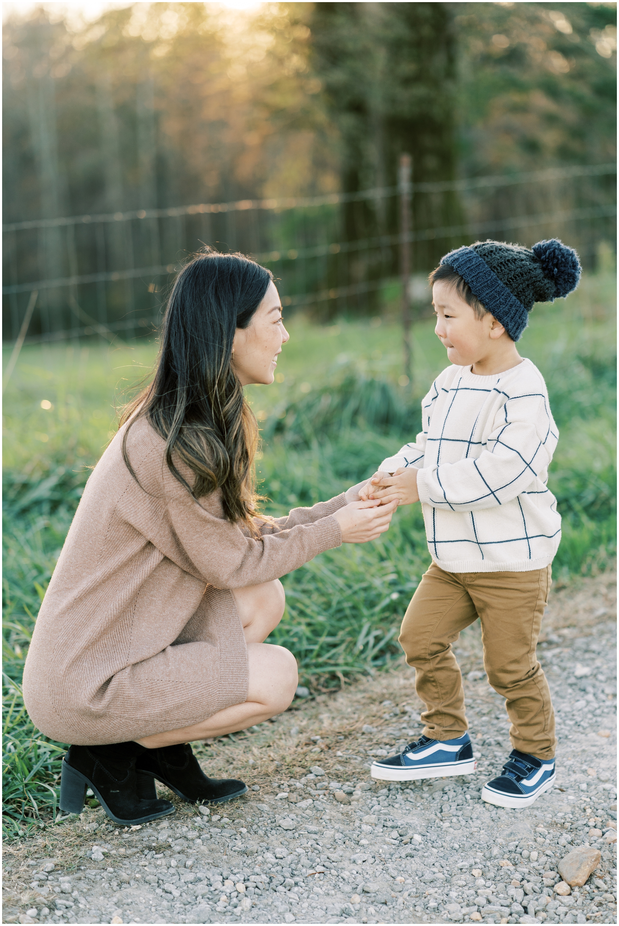 mother and son moment during family photoshoot