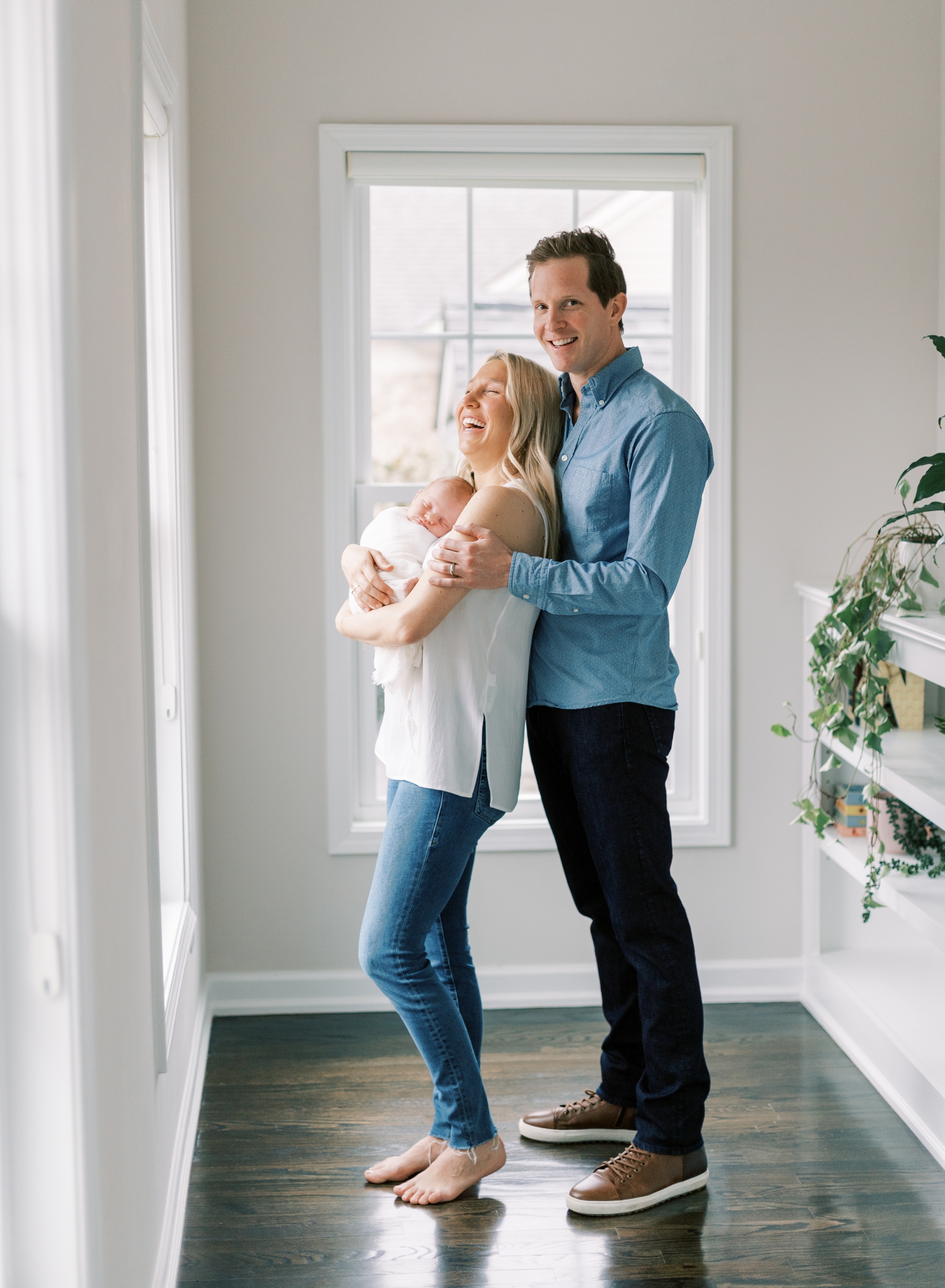happy and casual lifestyle newborn photos roswell, GA
