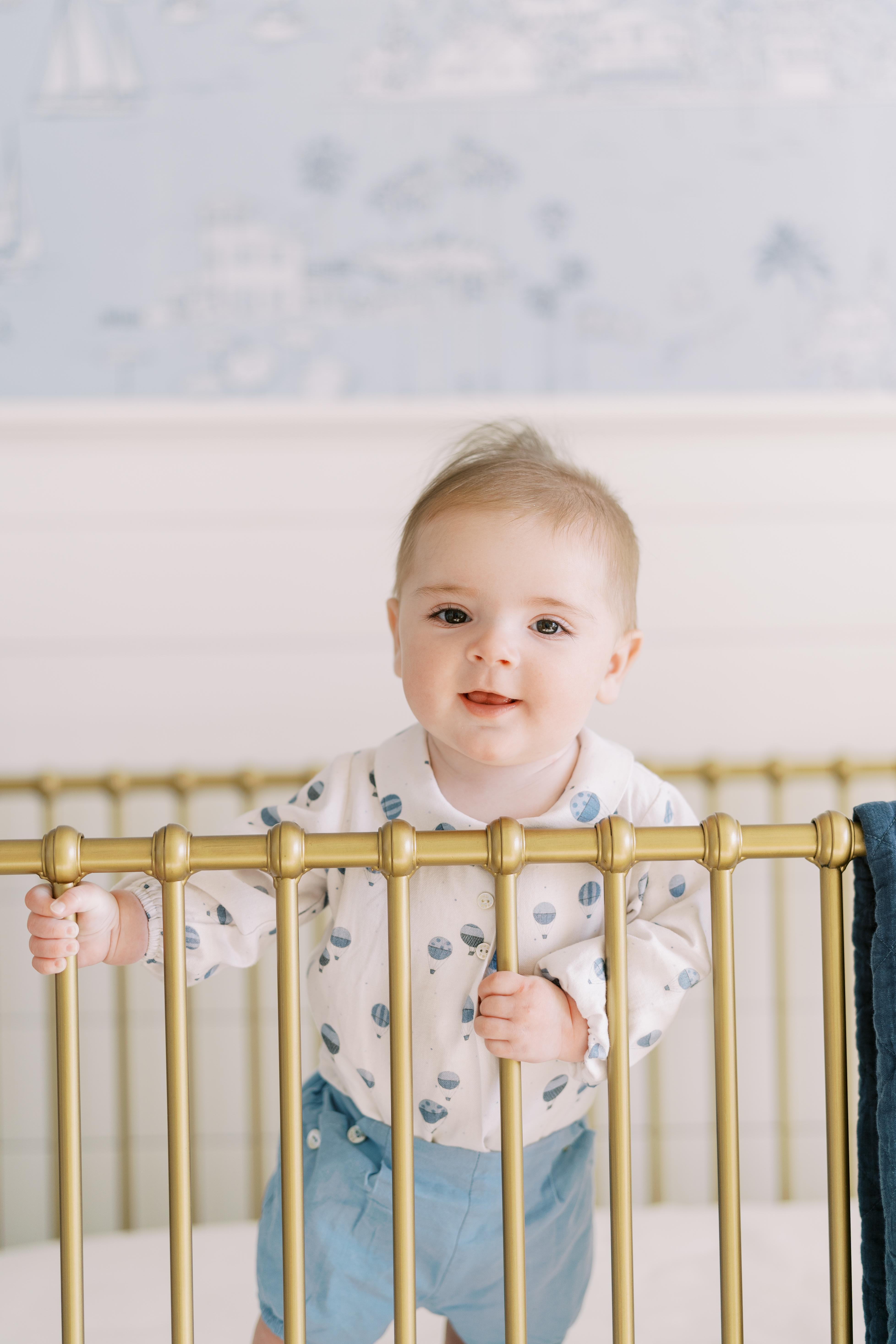 natural baby milestone photos in the nursery, Cumming, GA