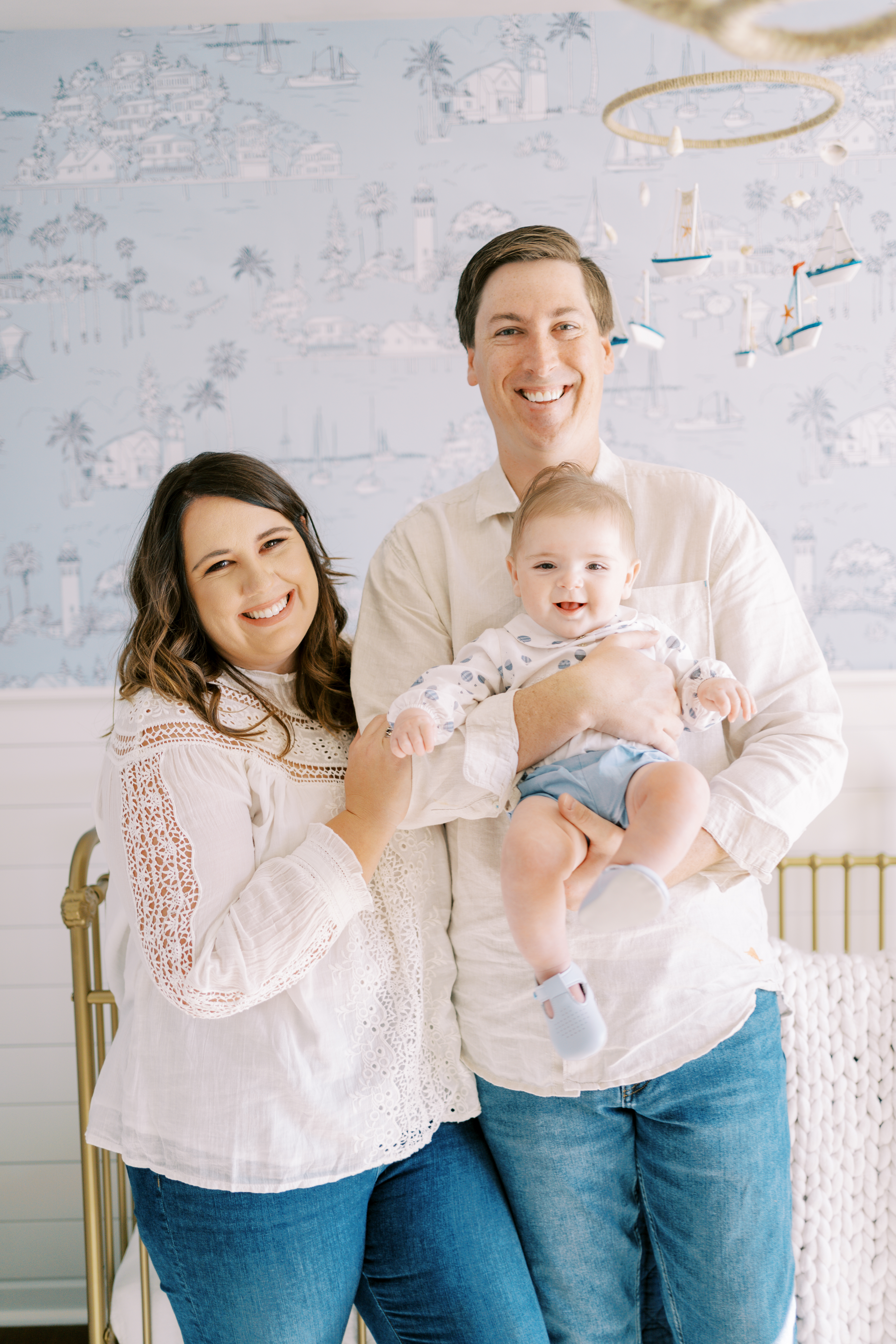 natural baby milestone photos in the nursery, Cumming, GA