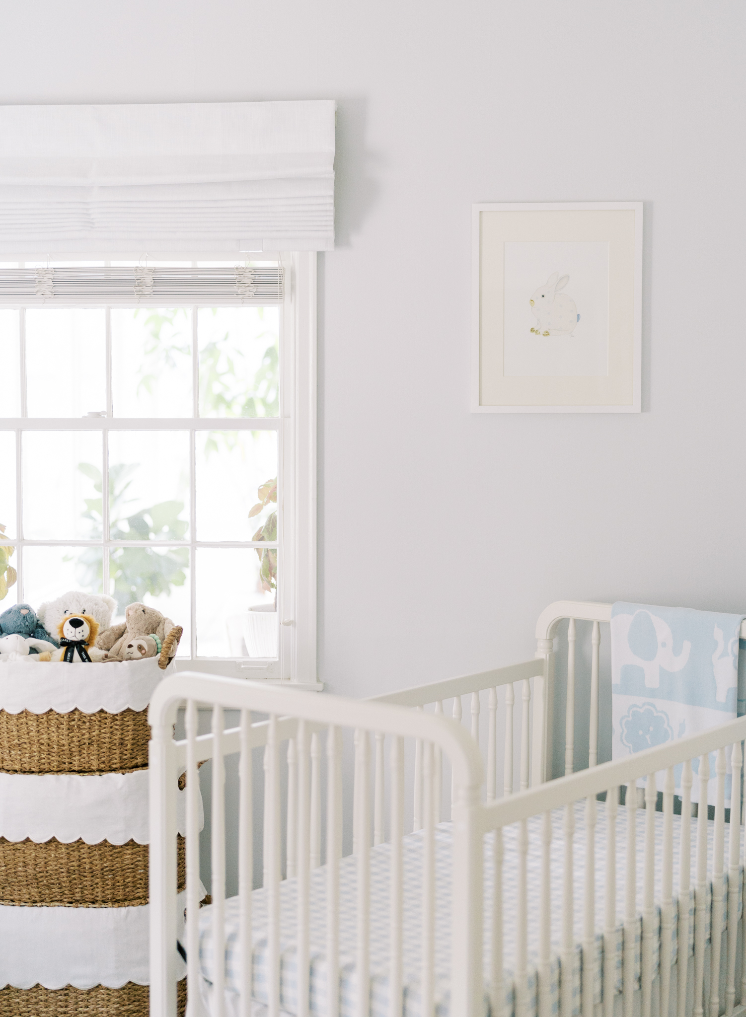 Classic baby boy nursery details in Atlanta home. 