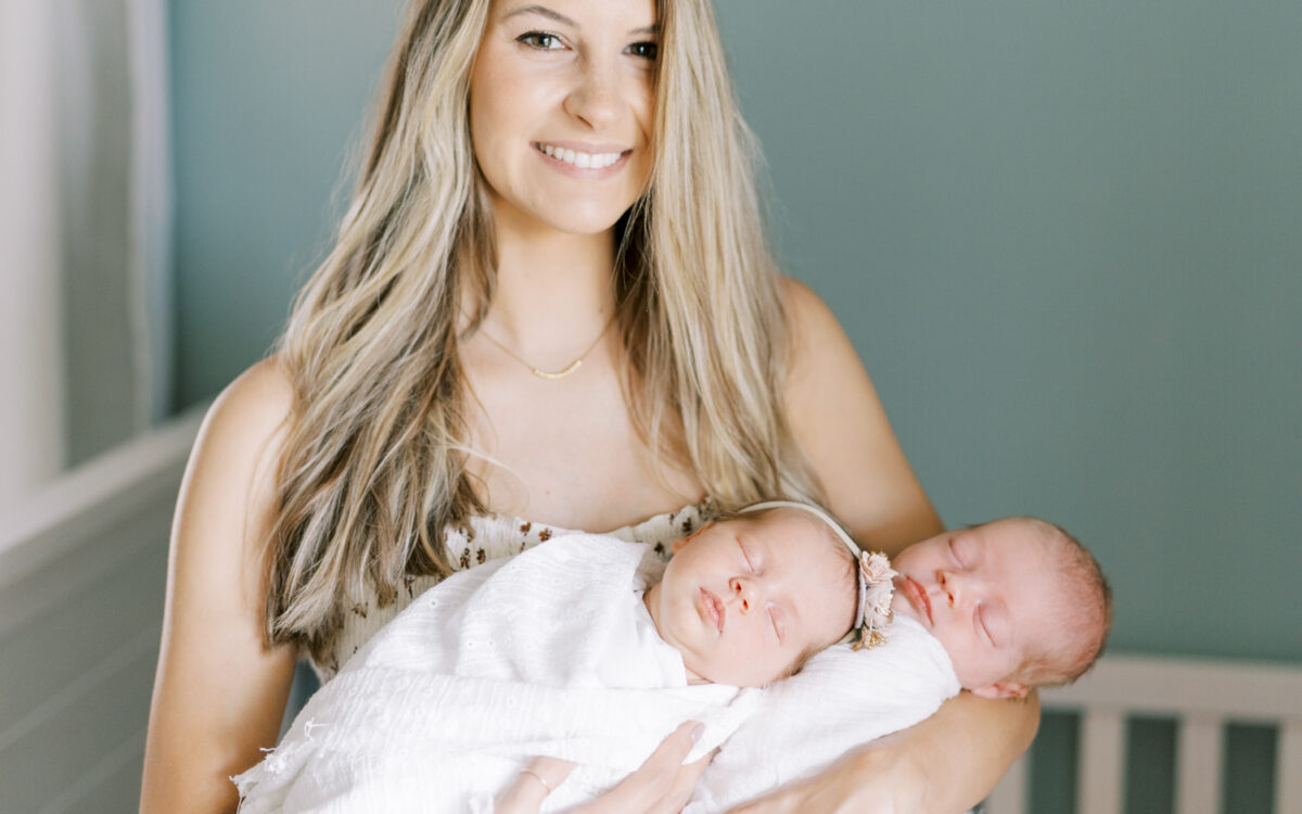 Timeless and Real Newborn Photos - Twin Lifestyle Newborn Session - North GA Newborn Photographer
