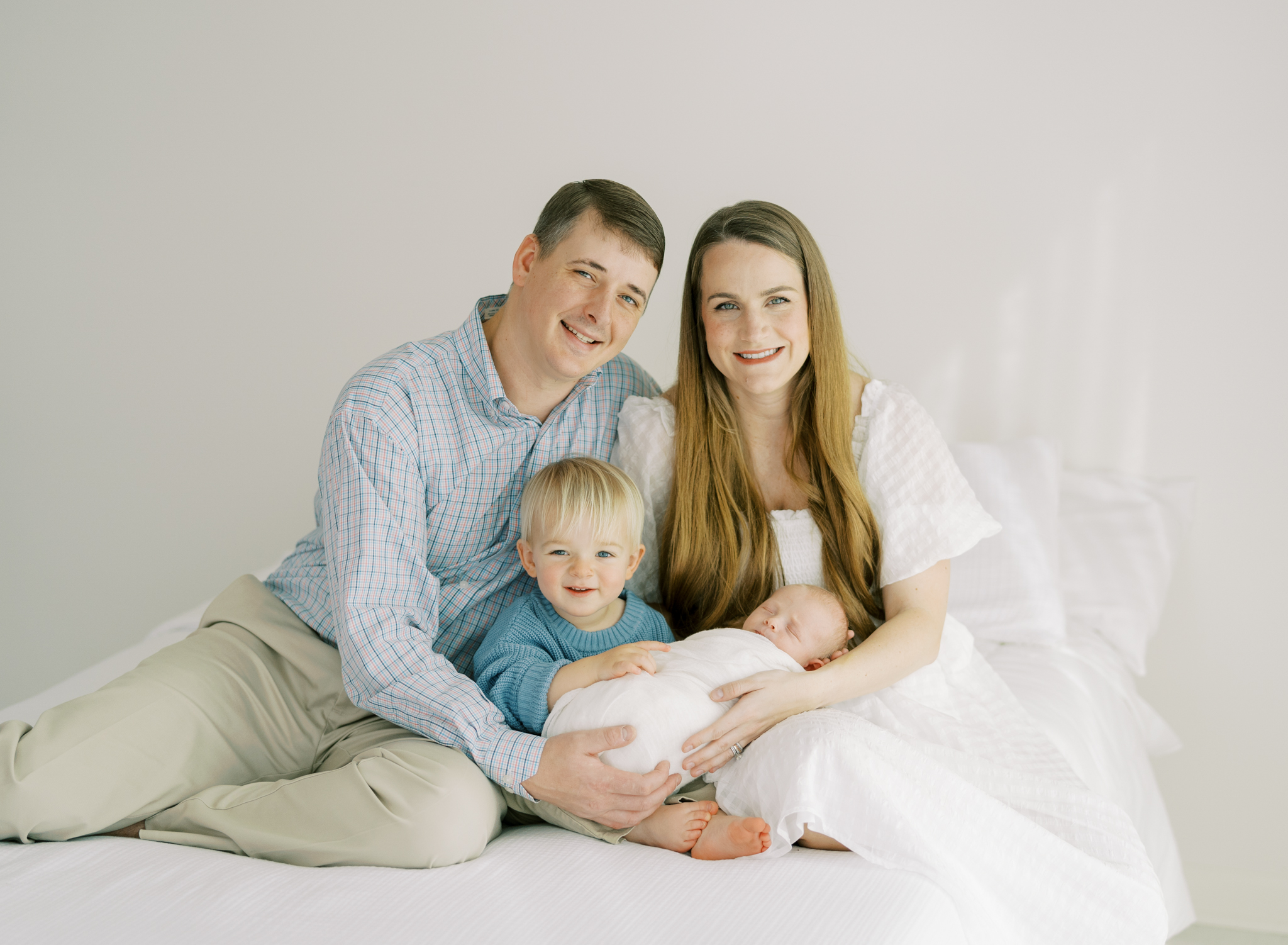 family of 4 studio newborn photos in Atlanta