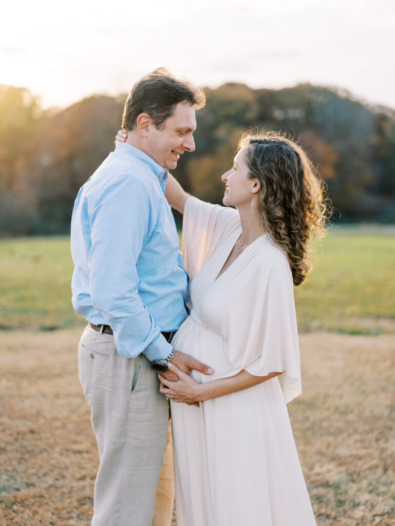 Natural maternity photography with husband in Cumming, GA